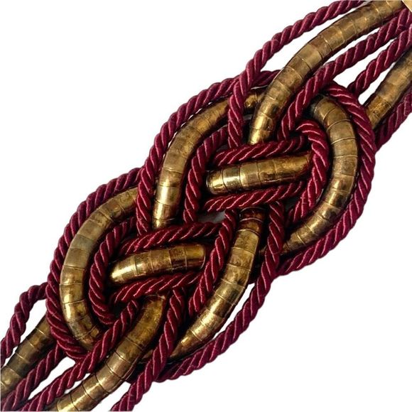 2 Chic Burgundy and Bronze Statement Bracelet - Picture 1 of 4